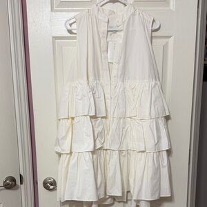 ASOS White Ruffled Sleeveless Dress